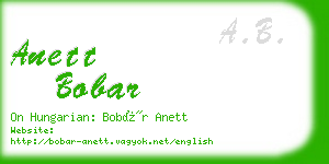 anett bobar business card